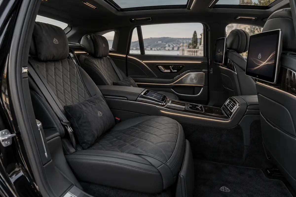 Rear seats of a Mercedes-Maybach S-Class